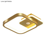 Sleek Geometric Led Ceiling Light - Minimalist Metal Flush Mount Fixture For Corridors