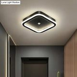 Sleek Geometric Led Ceiling Light - Minimalist Metal Flush Mount Fixture For Corridors