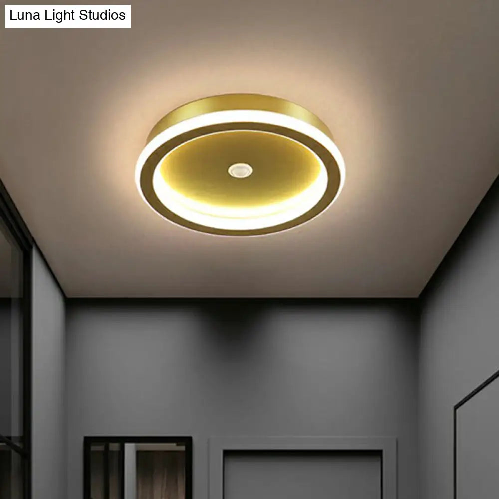 Sleek Geometric Led Ceiling Light - Minimalist Metal Flush Mount Fixture For Corridors