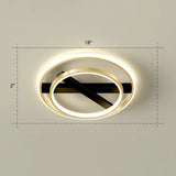 Sleek Geometrical Flush Ceiling Light In Black - Gold Finish - Simplicity Acrylic Flushmount For
