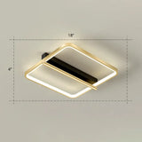 Sleek Geometrical Flush Ceiling Light In Black - Gold Finish - Simplicity Acrylic Flushmount For