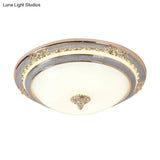 Sleek Glass Apricot Ceiling Lamp - Led Flush Mount Light Bowl - Shape Simplicity 14’/16’/19.5’ Dia