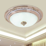 Sleek Glass Apricot Ceiling Lamp - Led Flush Mount Light Bowl - Shape Simplicity