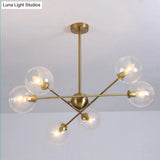 Sleek Glass Dining Chandelier - Minimalistic Ball Pendant Ceiling Light