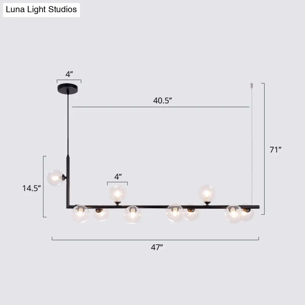 Sleek Glass Pendant Light For Dining Room With Hanging Island Design