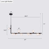 Sleek Glass Pendant Light For Dining Room With Hanging Island Design