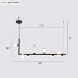 Sleek Glass Pendant Light For Dining Room With Hanging Island Design