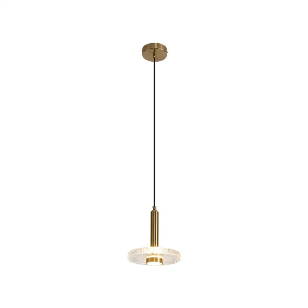 Sleek Acrylic Gold Led Ceiling Lamp - Perfect Bedroom Lighting