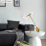 Sleek Gold Orb Nightstand Lamp - Simplicity Design Single Bulb Metal Light For Night Table With