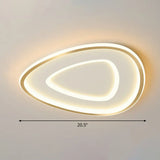 Sleek Gold Teardrop Led Ceiling Light Flush Mount - Simplicity & Style / 20.5’ Warm