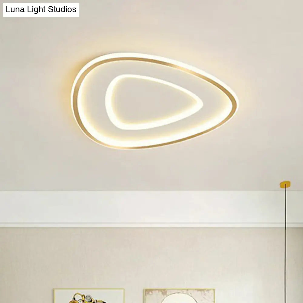 Sleek Gold Teardrop Led Ceiling Light Flush Mount - Simplicity & Style