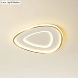 Sleek Gold Teardrop Led Ceiling Light Flush Mount - Simplicity & Style