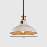 Sleek Iron Dome Pendant Light Fixture With Simplicity Design - Ideal For Restaurants (1 Bulb) White