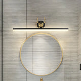 Sleek Led Antler Wall Mount Lamp With Acrylic Shade In Warm/White Light - Black Linear Vanity /