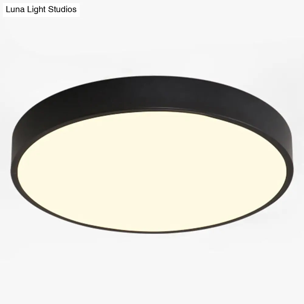 Sleek Led Ceiling Light: Modern Round Flush Mount Fixture For Bedroom