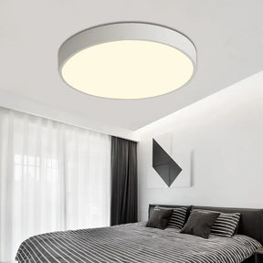 Sleek Led Ceiling Light: Modern Round Flush Mount Fixture For Bedroom White / Third Gear
