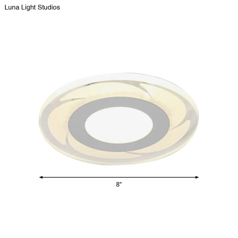 Sleek Led Ceiling Light With Acrylic Shade For Narrow Spaces