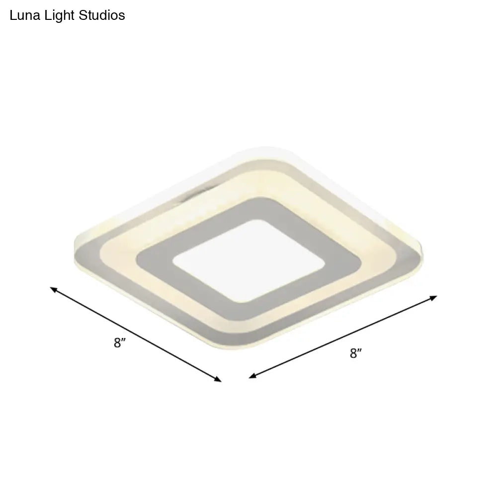 Sleek Led Ceiling Light With Acrylic Shade For Narrow Spaces