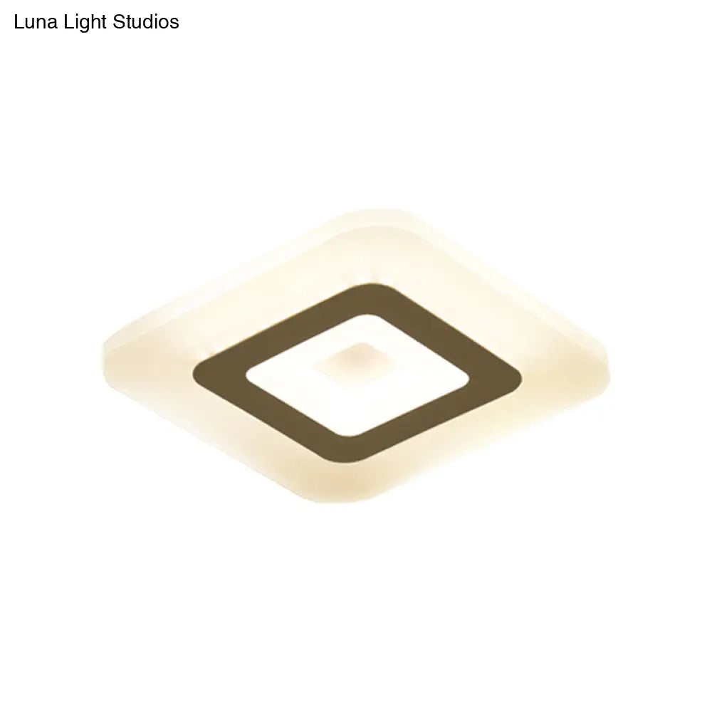 Sleek Led Ceiling Light With Acrylic Shade For Narrow Spaces