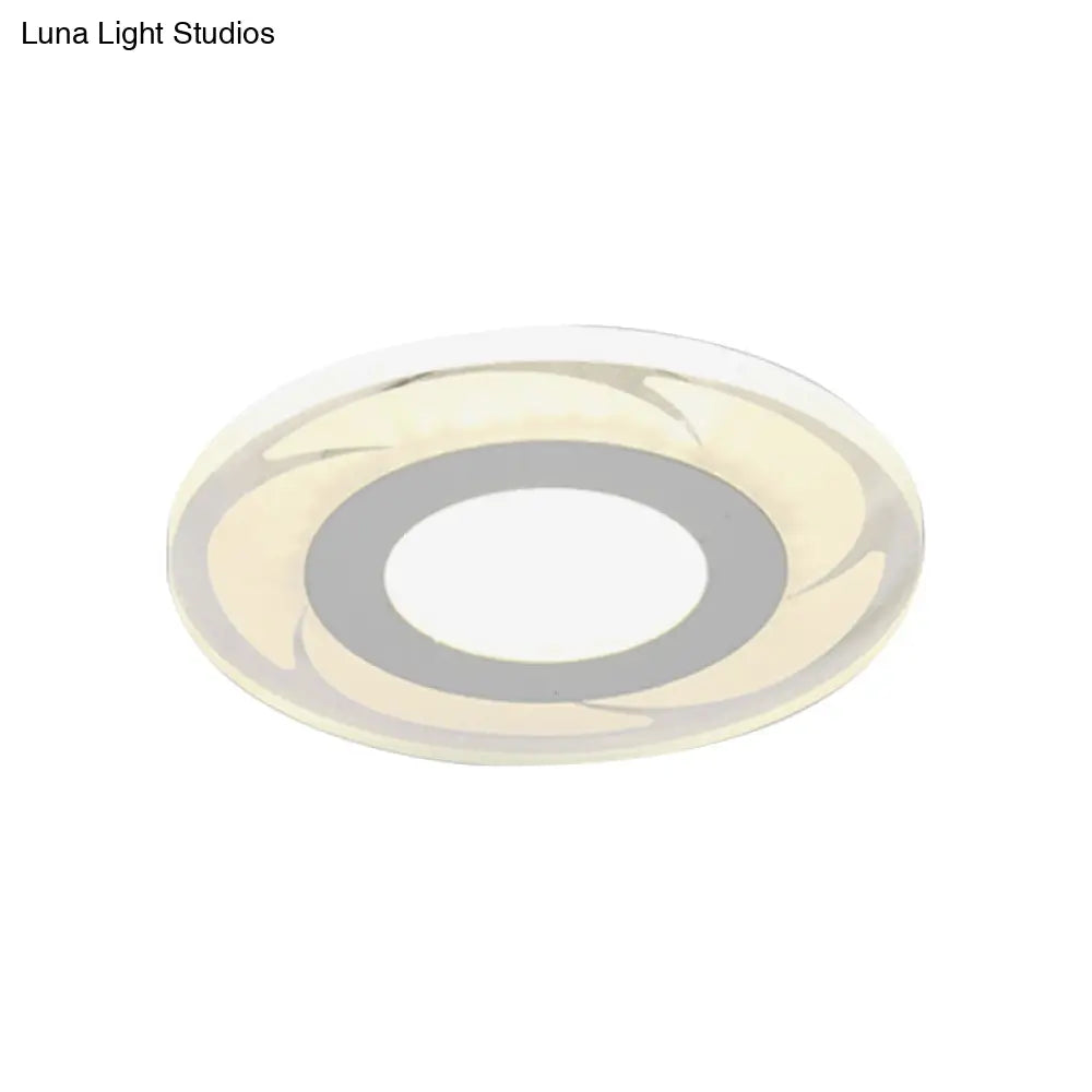 Sleek Led Ceiling Light With Acrylic Shade For Narrow Spaces