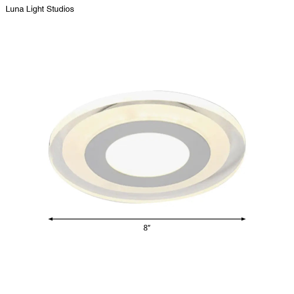 Sleek Led Ceiling Light With Acrylic Shade For Narrow Spaces
