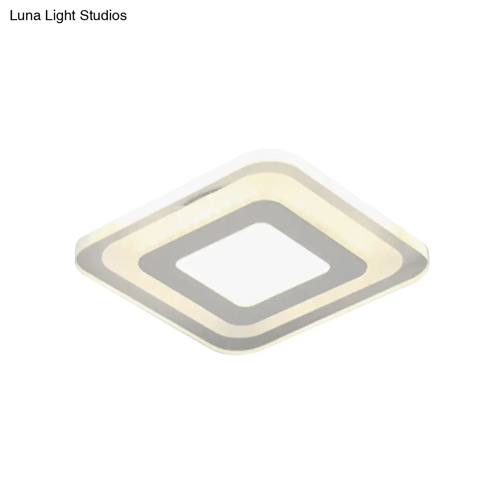 Sleek Led Ceiling Light With Acrylic Shade For Narrow Spaces