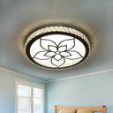Sleek Led Flush Mount Ceiling Light With Crystal Rectangle Shade Chrome