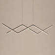 Sleek Led Island Light Fixture For Dining Room - Metal Line Art Hanging Black / White Curved