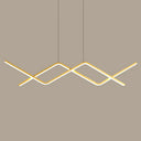 Sleek Led Island Light Fixture For Dining Room - Metal Line Art Hanging Gold / Warm Curved