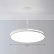 Sleek Led Pendant Chandelier - Circular Acrylic Meeting Room Light Fixture White / 12’
