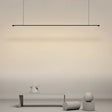 Sleek Led Pendant Lamp For Kitchen Bar Island - Minimalist Thin Rod Design Metal Construction Black