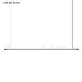 Sleek Led Pendant Lamp For Kitchen Bar Island - Minimalist Thin Rod Design Metal Construction Black