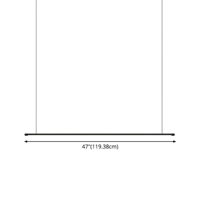 Sleek Led Pendant Lamp For Kitchen Bar Island - Minimalist Thin Rod Design Metal Construction Black