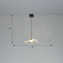 Sleek Led Pendulum Light: Ruffled Design Clear Acrylic Ideal For Dining Room / 14’ Warm