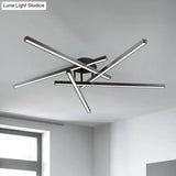 Sleek Led Semi Flush Mount Ceiling Light Fixture For Living Room Minimalist Metal Design