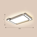 Sleek Living Room Illumination: Black Acrylic Led Rectangular Flush Mount Ceiling Lamp / 35.5’ White