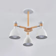 Sleek Macaron Bell Chandelier Metal Hanging Light With Wooden Rod Perfect Bedroom Lighting 3 / White