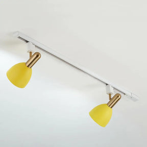 Sleek Macaron Style Metal Semi Flush Tracklight Spotlight - Perfect For Living Room 2 / Yellow