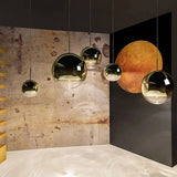 Sleek Metal Globe Pendant Ceiling Light Chrome/Gold Finish 1-Light For Chic Décor Available In