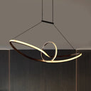 Sleek Metal Island Pendant With Led Suspension Lighting In Black/White For Warm/White Light Black /