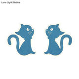 Sleek Metal Kitten Wall Light - Vibrant Macaron Colors For Bedroom Or Kindergarten