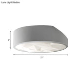 Sleek Metal Led Drum Flush Mount Ceiling Lamp - Minimalist Design (17’/21’ Wide) Ideal For