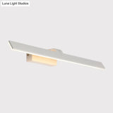 Sleek Metal Led Vanity Lighting Fixture - Rectangle Toilet Wall Light Sconce In White