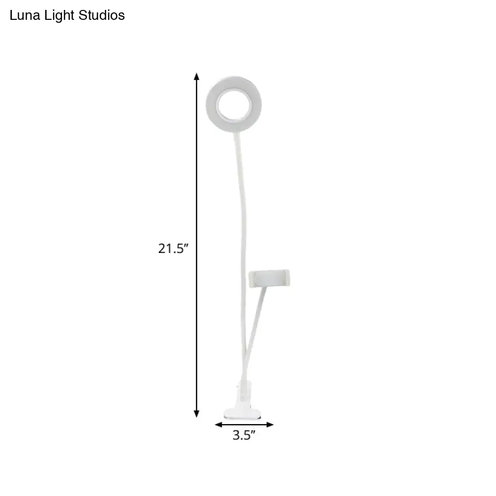 Sleek Metal Round Usb Mirror Lamp With Portable Led Fill Lighting And Flexible Arm Simplicity
