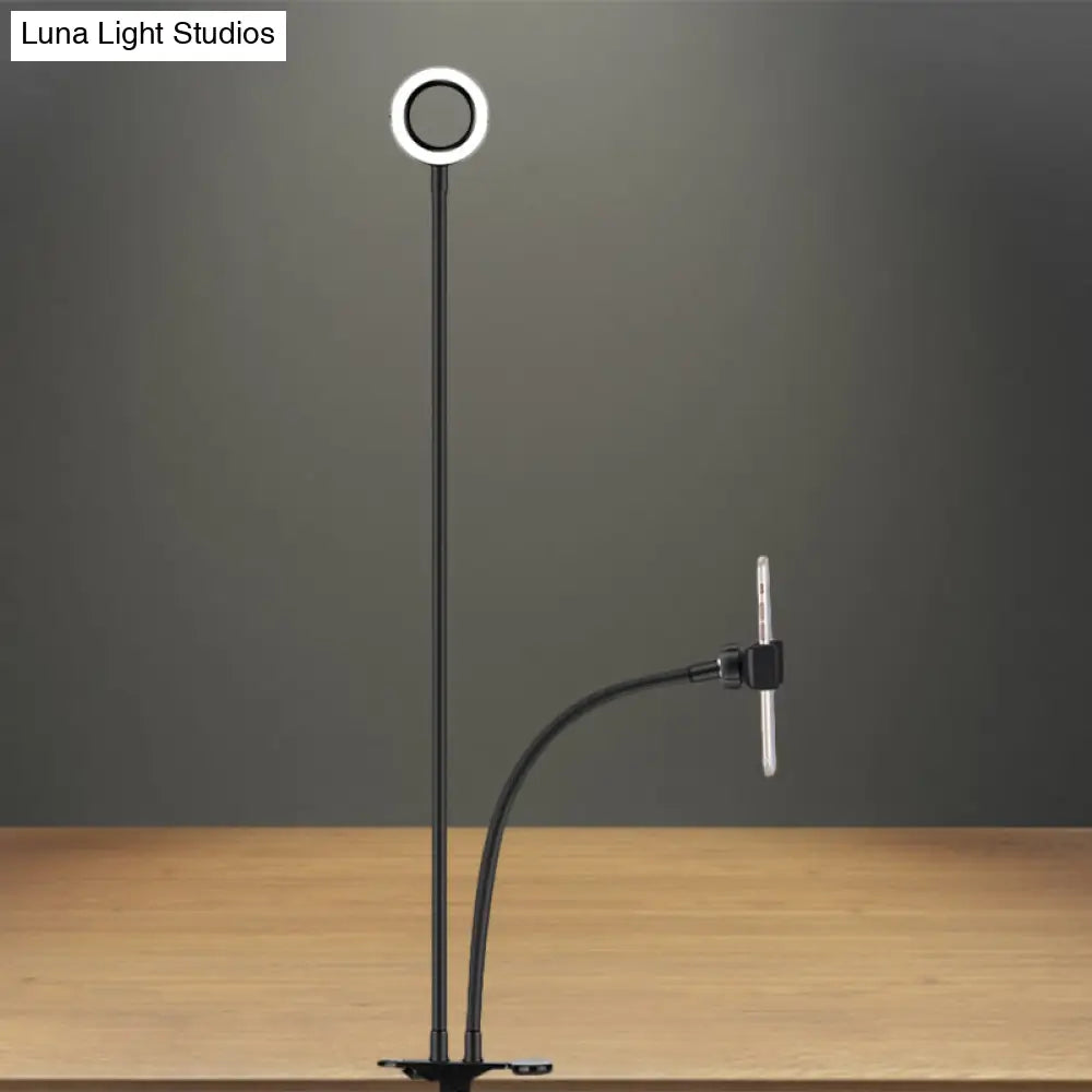 Sleek Metal Round Usb Mirror Lamp With Portable Led Fill Lighting And Flexible Arm Simplicity