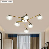 Sleek Metal Semi Flush Mount Ceiling Lamp With Multi - Head And Oval Shade - Stylish Lighting For