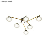 Sleek Metal Semi Flush Mount Ceiling Lamp With Multi - Head And Oval Shade - Stylish Lighting For