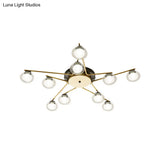 Sleek Metal Semi Flush Mount Ceiling Lamp With Multi - Head And Oval Shade - Stylish Lighting For