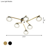 Sleek Metal Semi Flush Mount Ceiling Lamp With Multi - Head And Oval Shade - Stylish Lighting For