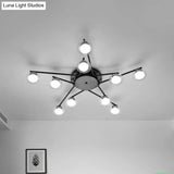 Sleek Metal Semi Flush Mount Ceiling Lamp With Multi - Head And Oval Shade - Stylish Lighting For